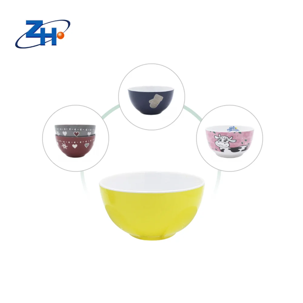 wholesale custom ceramic tableware set home creative two-tone color ceramic big fruit bowl