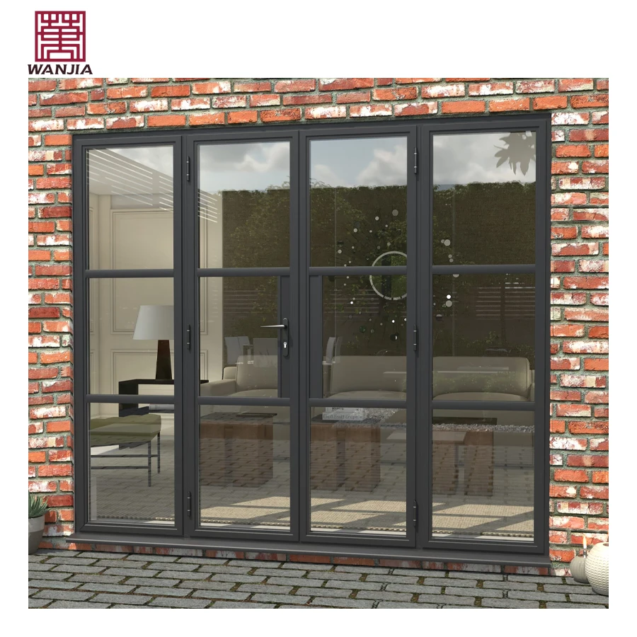 Minimalist design commercial store front casement glass door aluminum casement doors