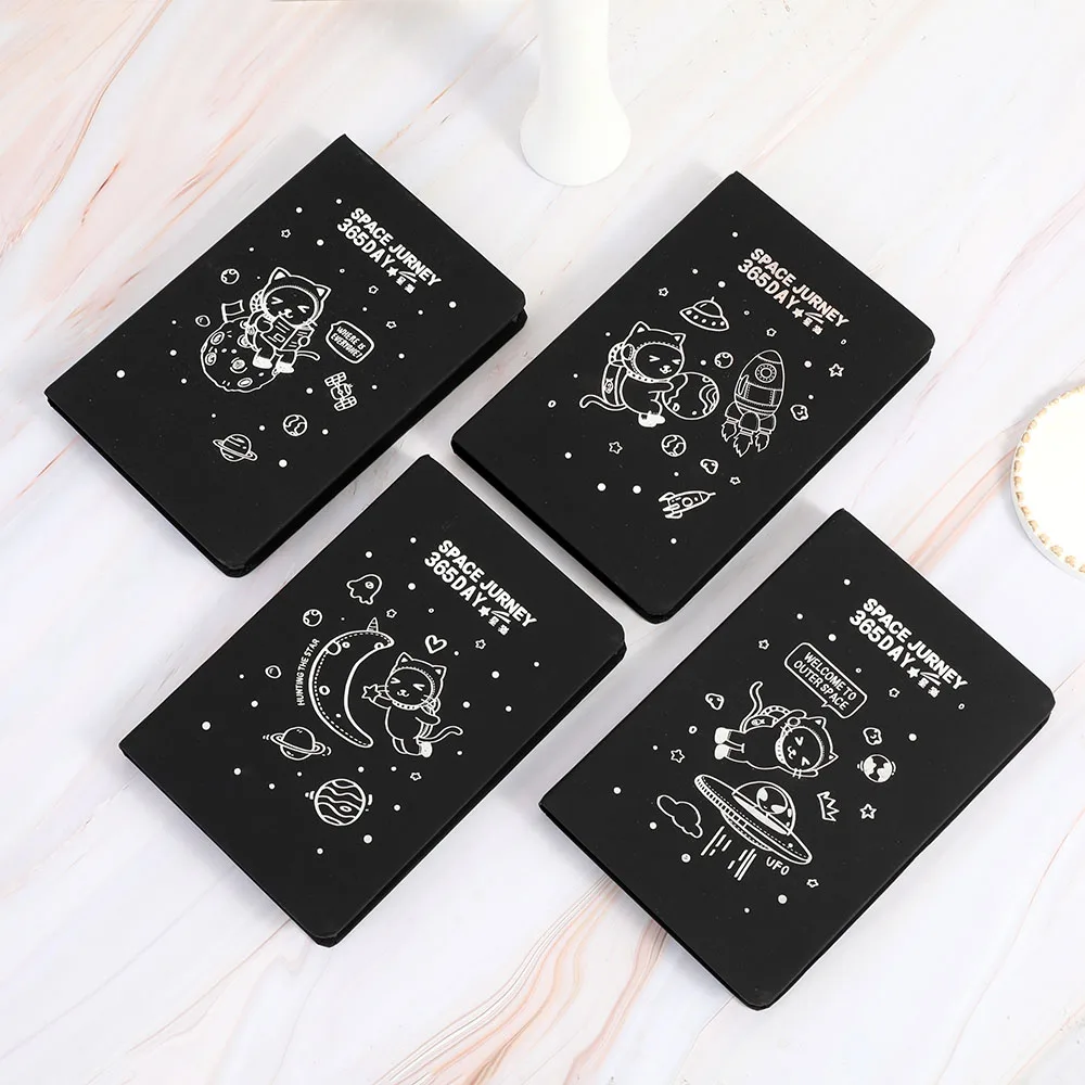 Customizable A5 PU Leather Moleskin Notebooks with Black Pages of Rainbow Edge Available