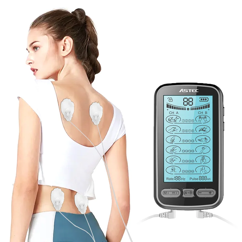 TENS Unit Machine Muscle Stimulator for Pain Relief, Electric Rechargeable Pulse Massager for Back/Neck Pain Therapy