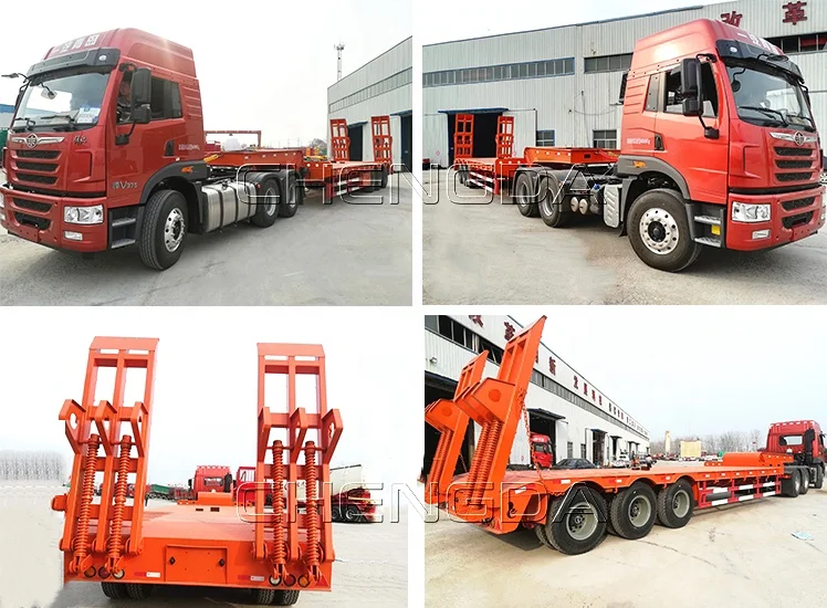 40ft 3Axles Gooseneck Hydraulic Lowbed Trailer For Sale In Nigeria