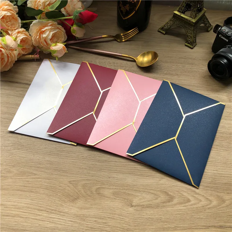 Aegean Gift Paper Cards 220mm Cardboard Gold Leaf Wedding Invitations French Envelope Package