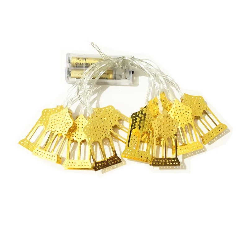 Happy LED Lights EID Mubarak Ramadan Decoration for Home Ramadan Kareem Hanging Lantern Islam Muslim