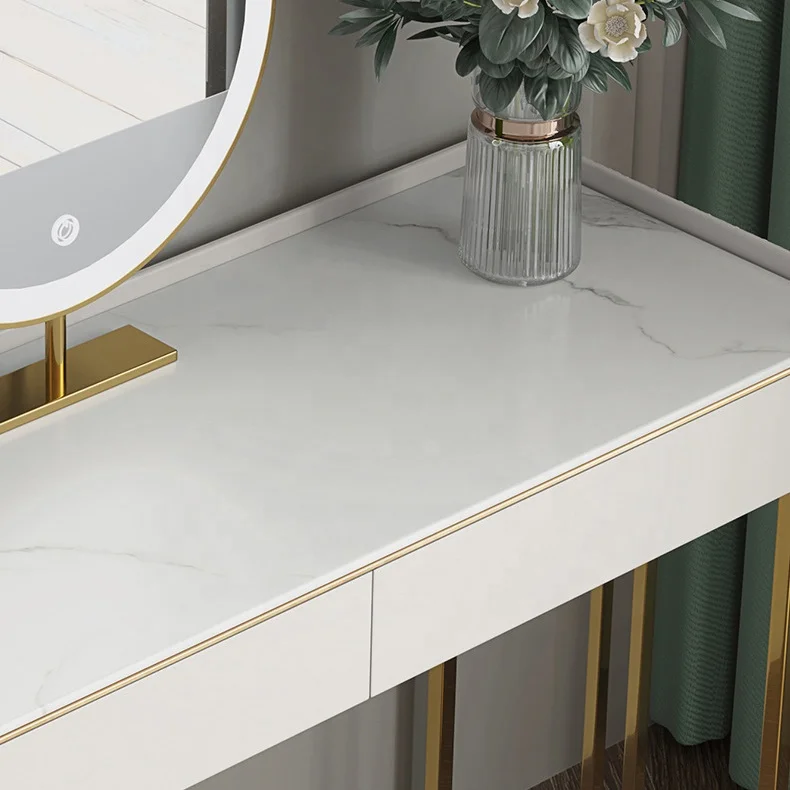 Luxury high end wooden  Dressing Room Cabinet With Mirror dresser table set furniture