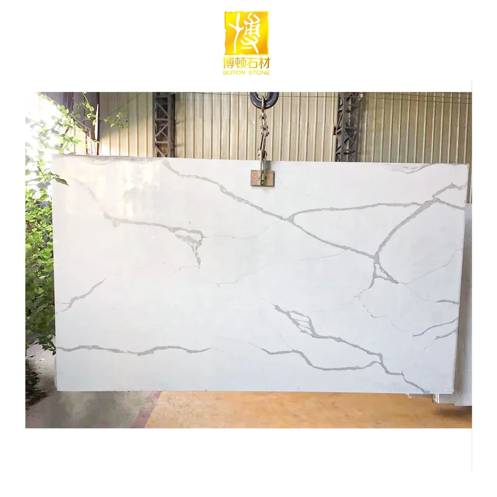 BOTON STONE Low price Chocolate Quartz Stone Sheets for Tiles Slabs Calacatta Countertop Engineered Quartz