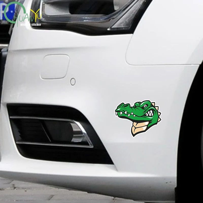 Luxury PVC Decal Crocodile Car Sticker Waterproof Body Sticker Bumper Rear Window Laptop Refrigerator Toilet Warning Plastic