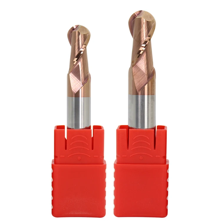 Ball end milling cutter, 2 flute solid carbide ball nose mill for steel,TiSiN coated ball end mill HRC60