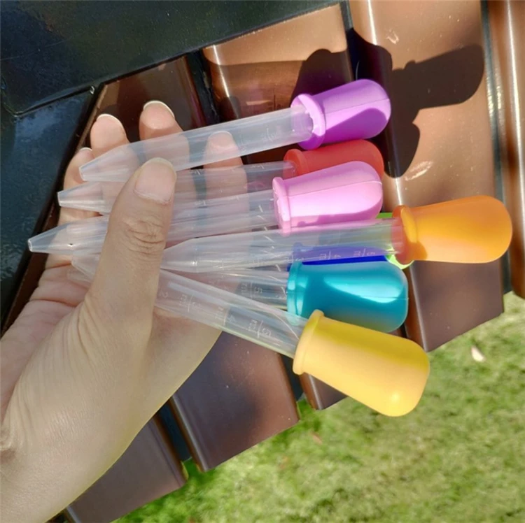 5ml Food Grade Silicone Plastic Pipettes Droppers Candy Color Silicone Liquid Droppers