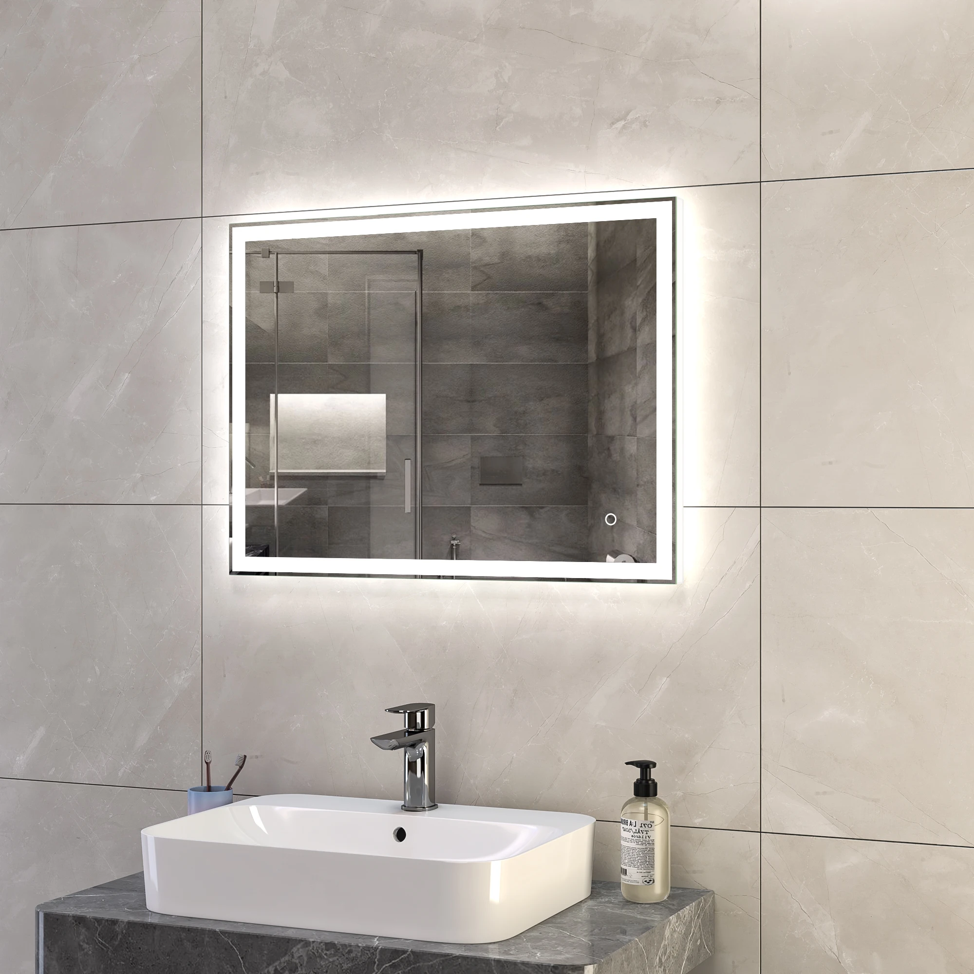 Bathnology Hot sales touch screen Bath led bathroom smart wall mirror with led light