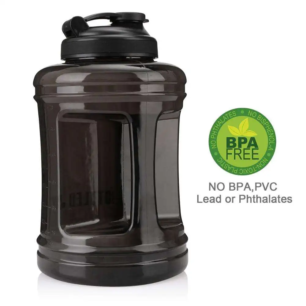 2.5L Custom Bpa Free Fitness Gym Sports Clear Plastic Water Bottle Travel Drinking Water Bottle With Time Marker And Straw