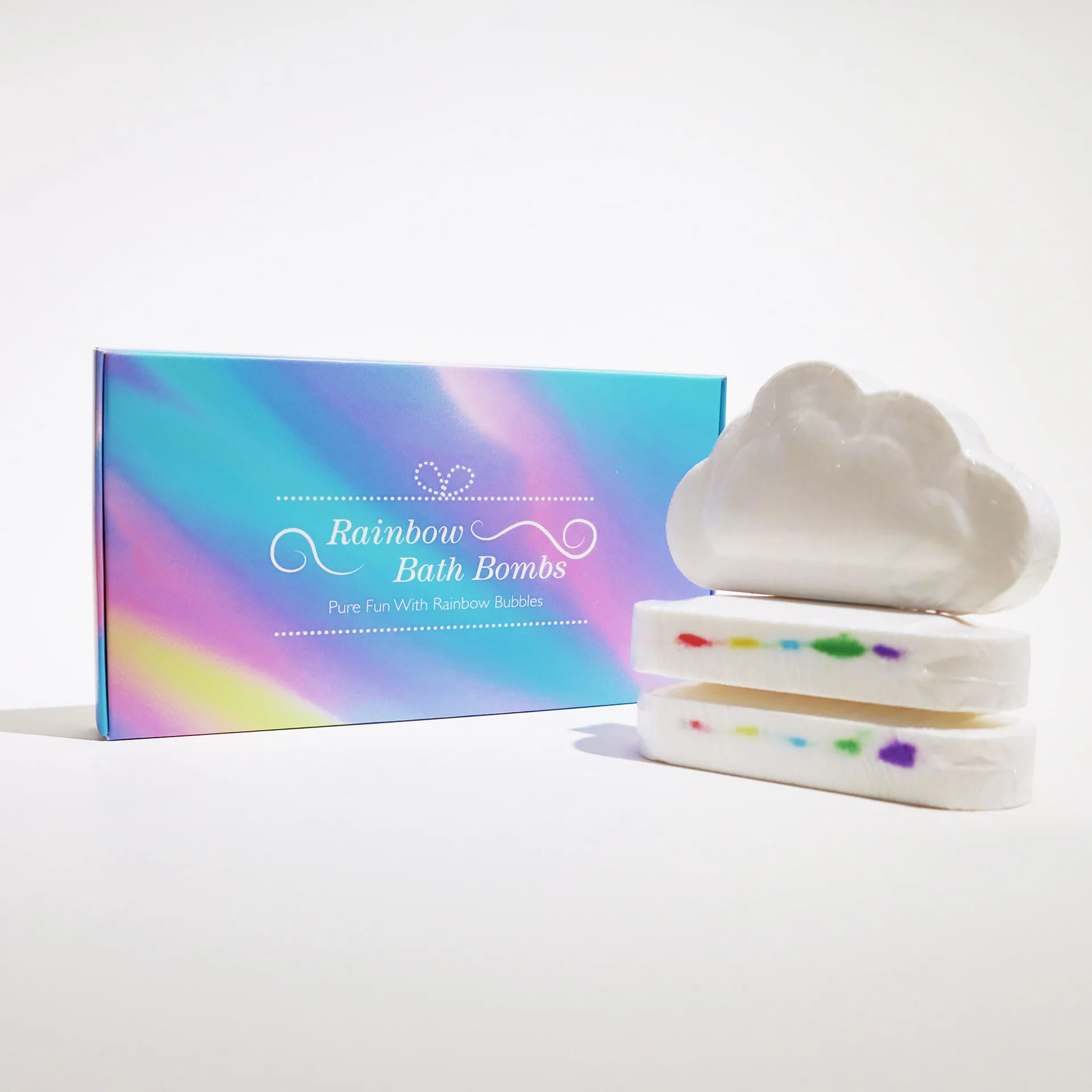 Wholesale custom vegan Bubble Bath Ball Gift Set Colorful Kids Organic Rainbow Bath Bomb