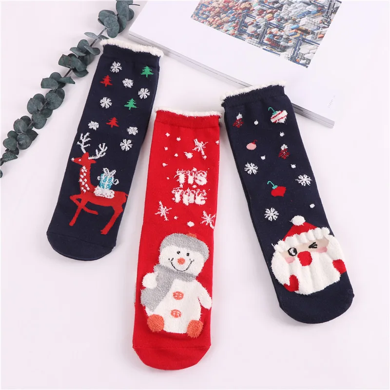 Wholesale Custom Girls Tube Socks Caramella Socks Christmas Cartoon Ear Socks