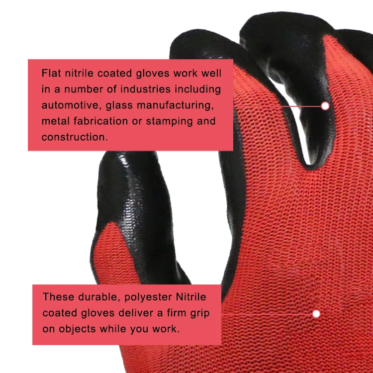 ENTE SAFETY Wholesale industrial nitrile coated oil resistant work gloves with en388