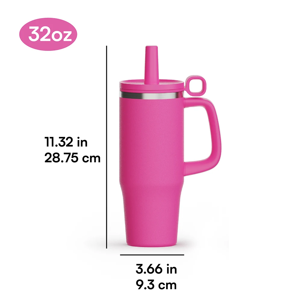 New Arrival Hot Sale Leak Proof Vacuum Stainless Steel 32 oz Insulated Mug with Handle with straw