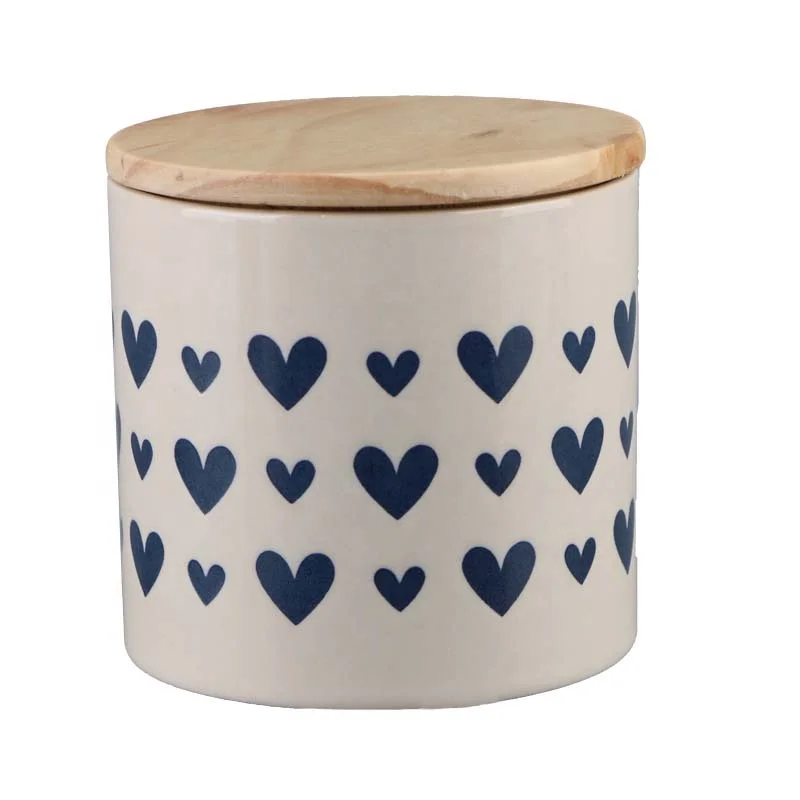 Лидер продаж, недорогой контейнер для кофе, зерен, конфет, сахара, чайная банка, керамическая банка для хранения еды с деревянной резной крышкой E034