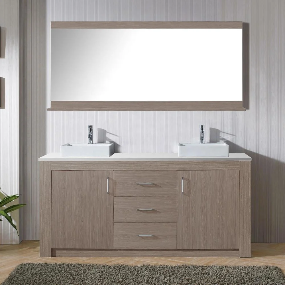 Cheap price used solid bamboo waterproof bathroom vanity sink cabinet