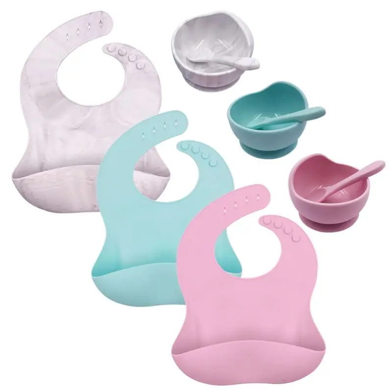Fully Cover Design Teething Bibs Waterproof Custom Oem Silicone Baby Bib With Food Catcher
