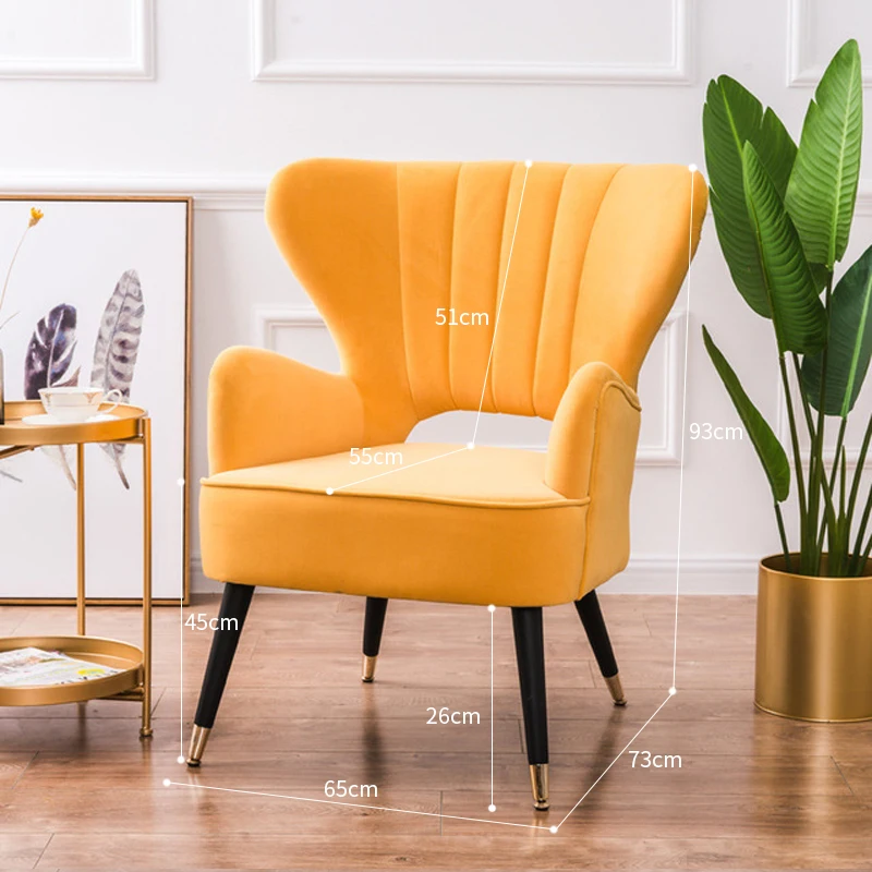 Wholesale Velvet Living Room Modern Sofa Velvet Single Accent Scandinavian Chair