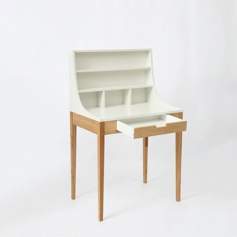 Modern Style Solid OAK Computer Desk with Bookshelf Home Office Wooden Desks
