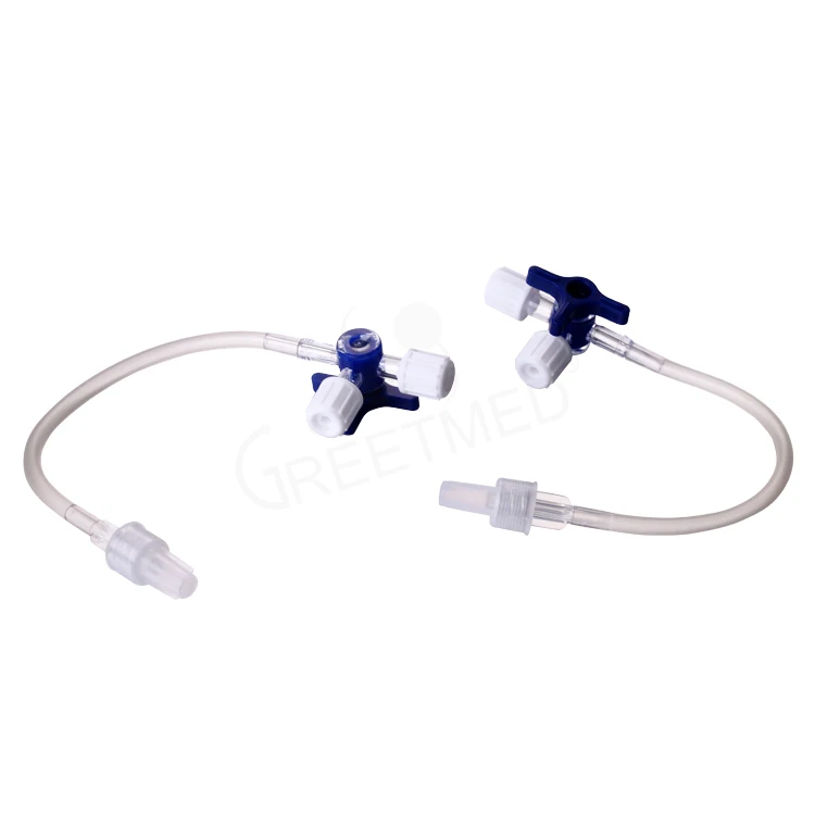 High quality surgical high pressure three way stopcock with extension tube