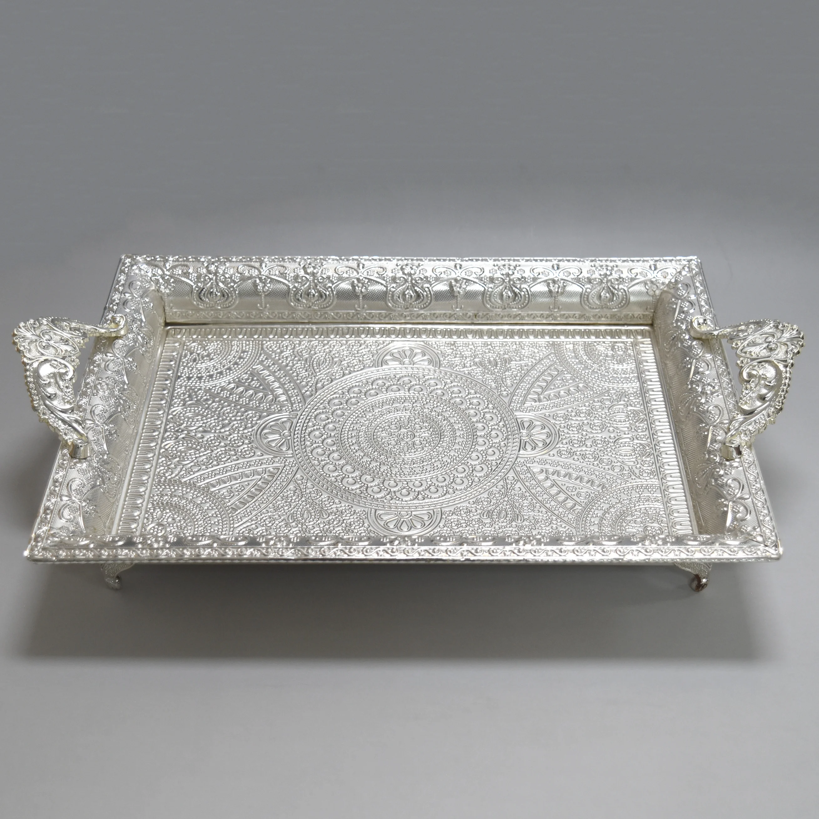 Diwali Arabic Muslim wedding decoration metal gold fruit serving gift tray