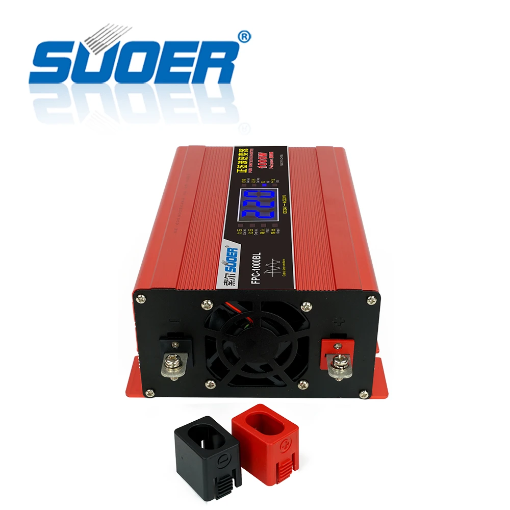 Suoer High efficiency 12v 24v DC to AC 220v Power Inverter 300w 500w 1000W 1500W 2000W Pure Sine Wave Inverter