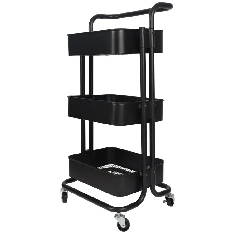 Домашний ящик для сохранеия металлической решётки, кухни, гостиной полка корзина 3 слоя складной подвижная тележка Организатор