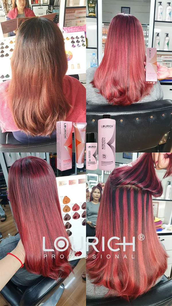 Professional Salon Natural Plant Organic Low Ammonia Cover Gray Hair Color Dye Keratin Complex Hair Colour Cream