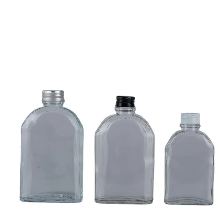 Высококачественная прозрачная круглая бутылка для вина 100 мл, 200 мл, 300 мл, стеклянная банка с металлической крышкой