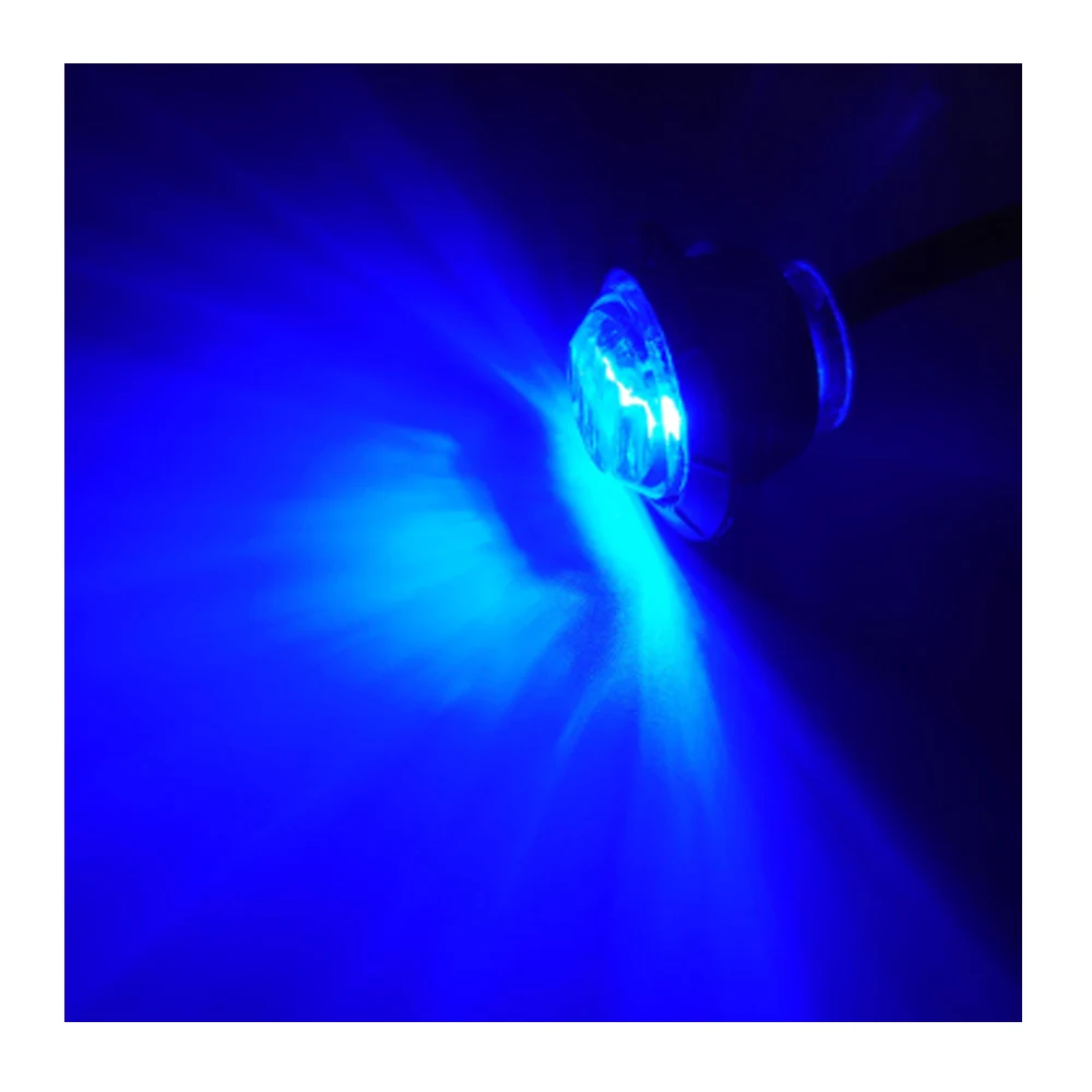 24 Volt  3 Led Amber Blue Marine Boat Deck Truck Side Marker Light