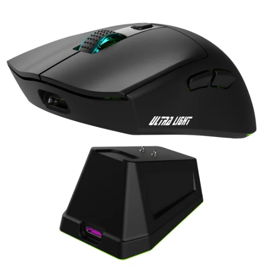 Jedel 6D Lightweight 2.4Ghz+BT Wireless Gaming Mouse Dual Mode RGB Light With Magnetic Charging Dock