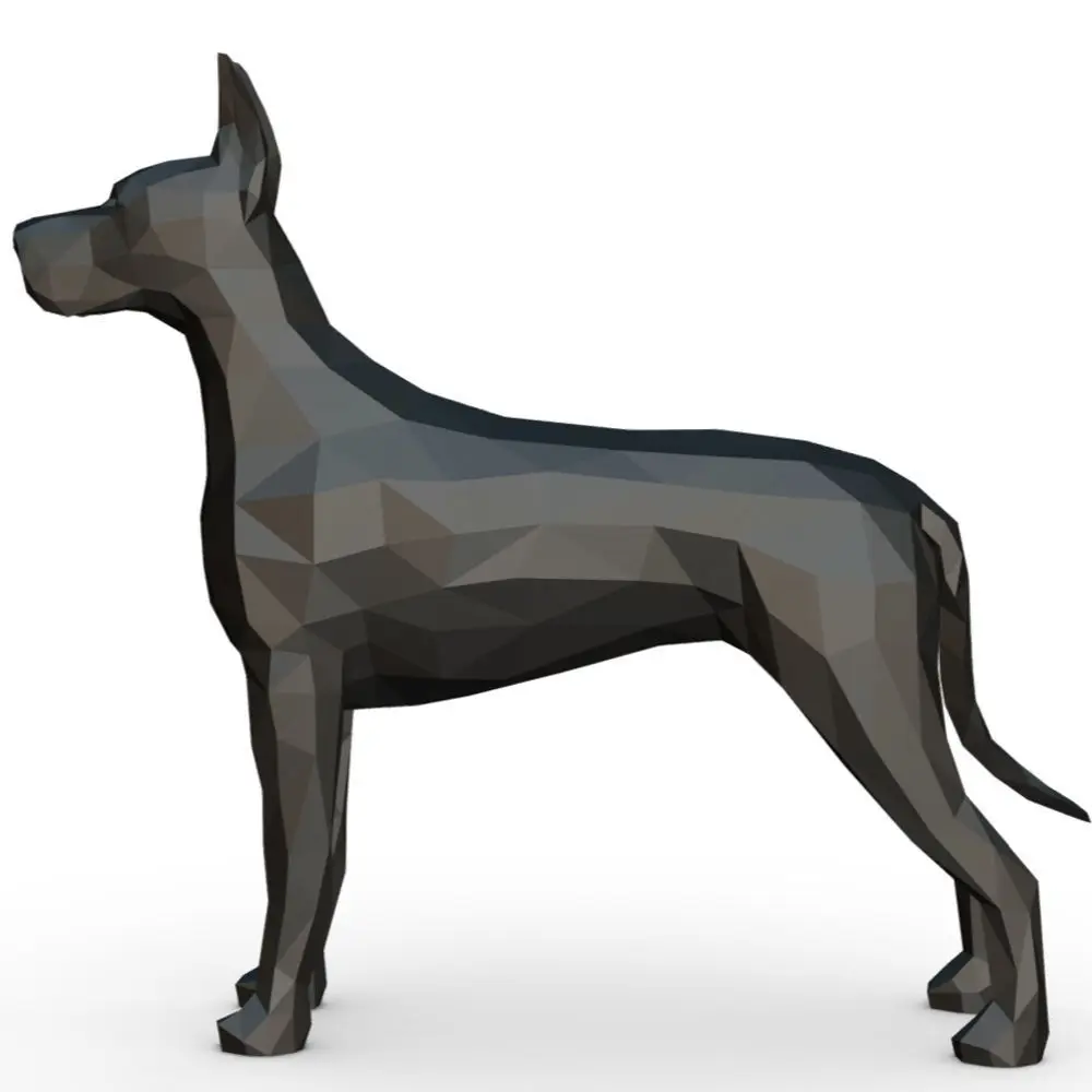Wholesale Custom Fiberglass Resin Crafts 3D Printing Sculpture Animal Figurines Great Dane Dog Statue