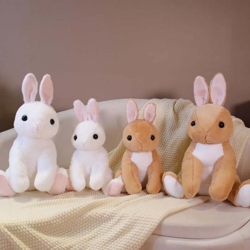 Rabbit plush toy 44cm and 54cm sitting stuffed animals lifelike rabbit custom snow hare plushies gift decor
