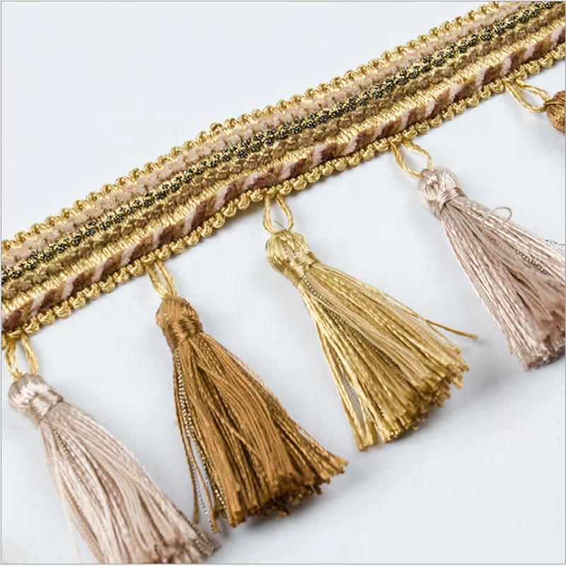 Factory Hot sales table cloth and valance curtain tassel fringe