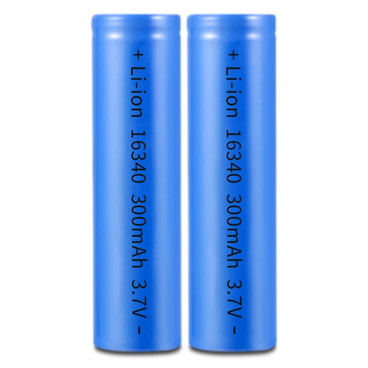 
cylindrical 16340 300mah computer battery li-ion high power long shelf with UN38.3 approved certificate 