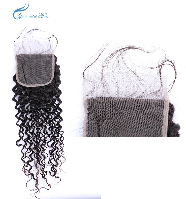 kinky curly lace closure with baby hair from 8inch to 22inch factory price human Guaranteehair 4*4 lace closure human hair