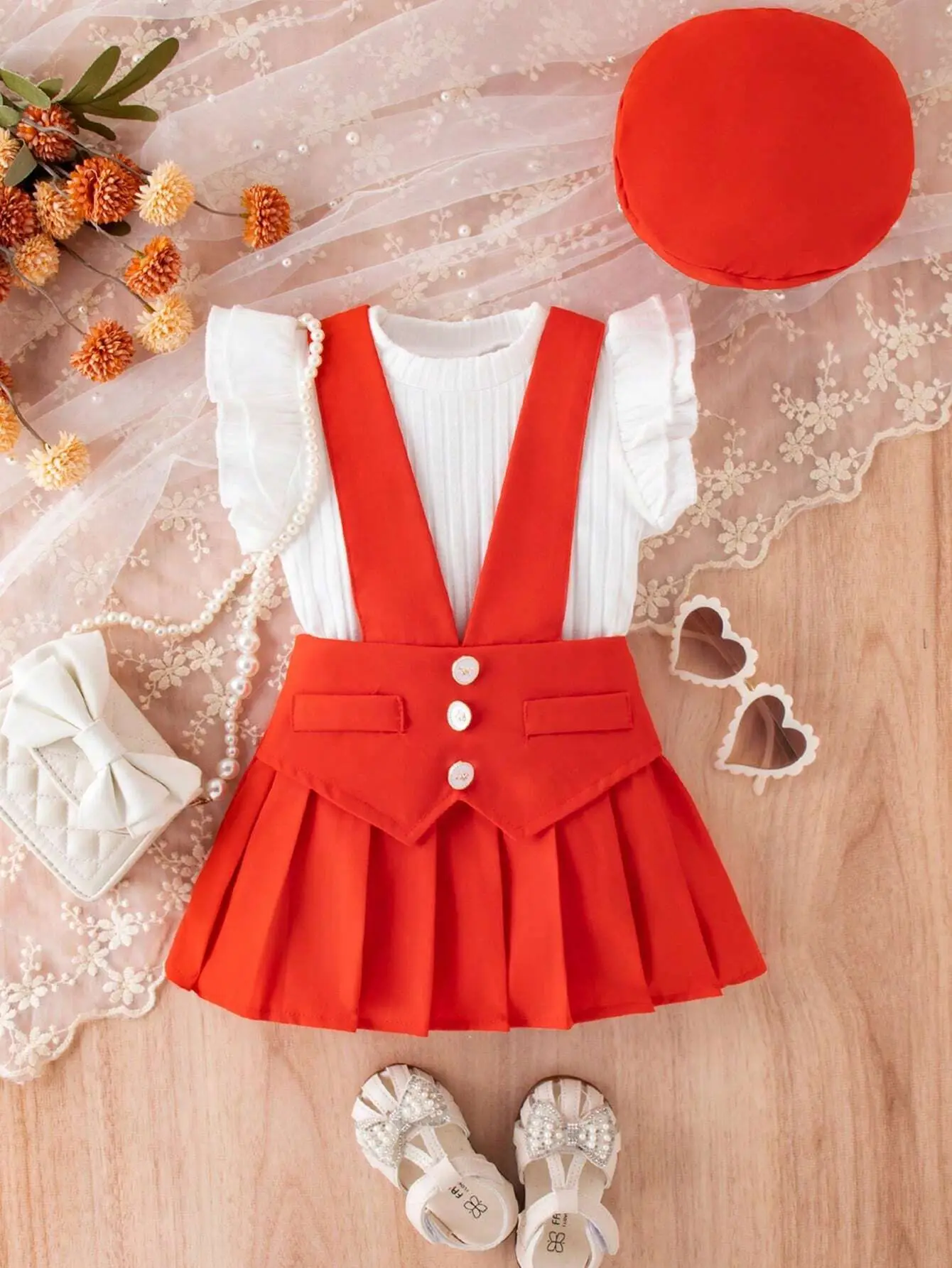 Hot sale New Ins School Uniform Kids Clothes Sets For Girls  White T-Shirts+Pink Suspender Dress  Fashion Children Girls Outfits