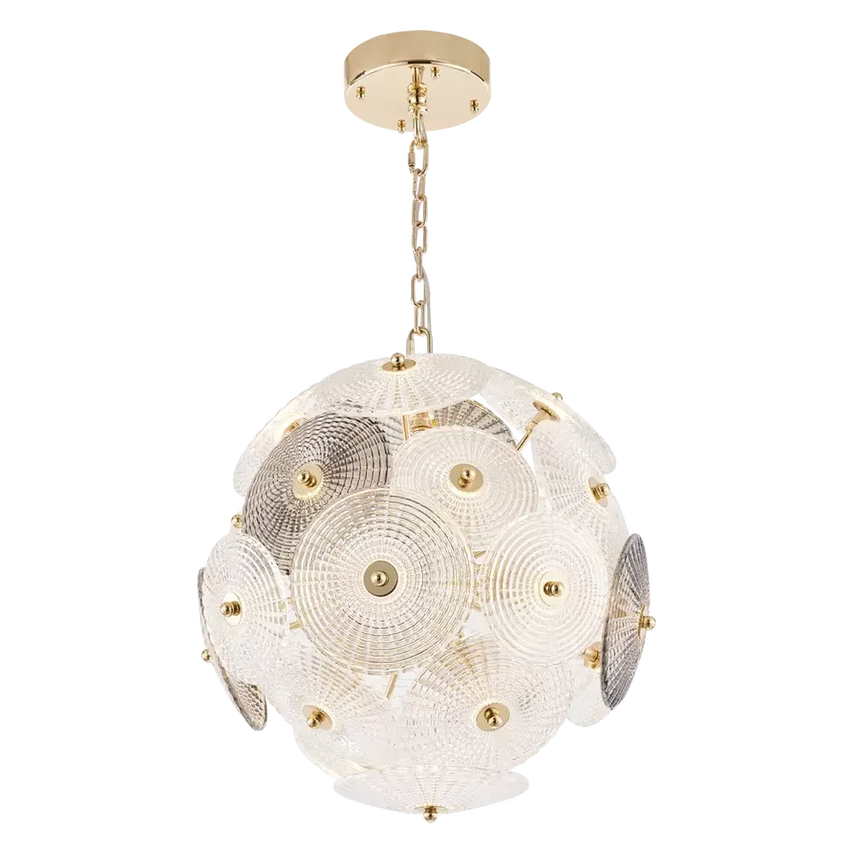 Hot Modern Light Luxury Custom Large Round Pale Platinum Handmade Glass villa hotel Chandelier