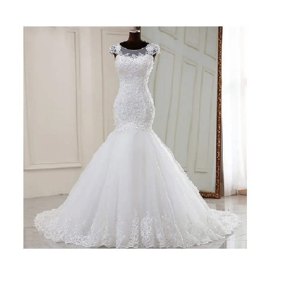 Африканское роскошное французское кружевное платье-Русалка большого размера свадебное Тюлевое свадебное платье