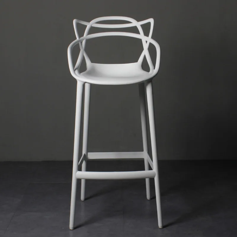 Pp Plastic Modern Nordic Style Shop Pub Cafe Hotel High Chair Cross back Bar Stools