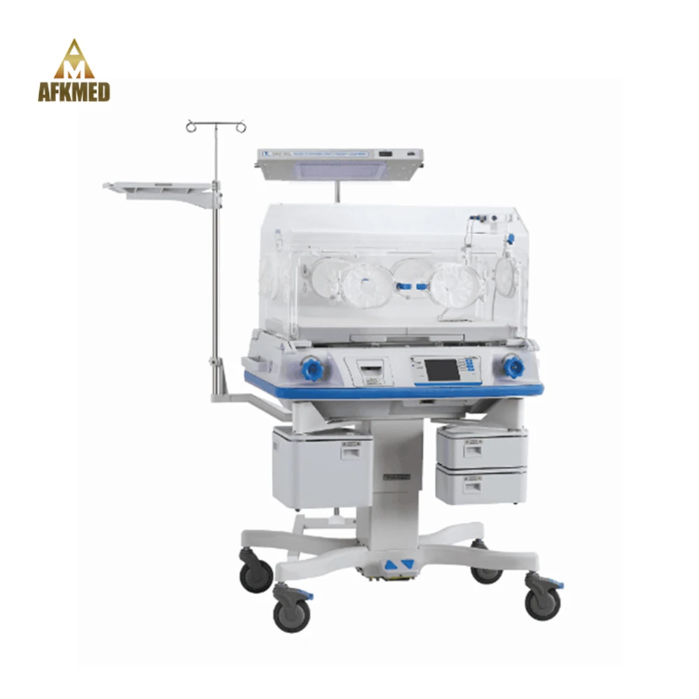Mobile Portable Neonatal Monitoring System Newborn Infant Baby Incubator Warmer with shock absorption trolley