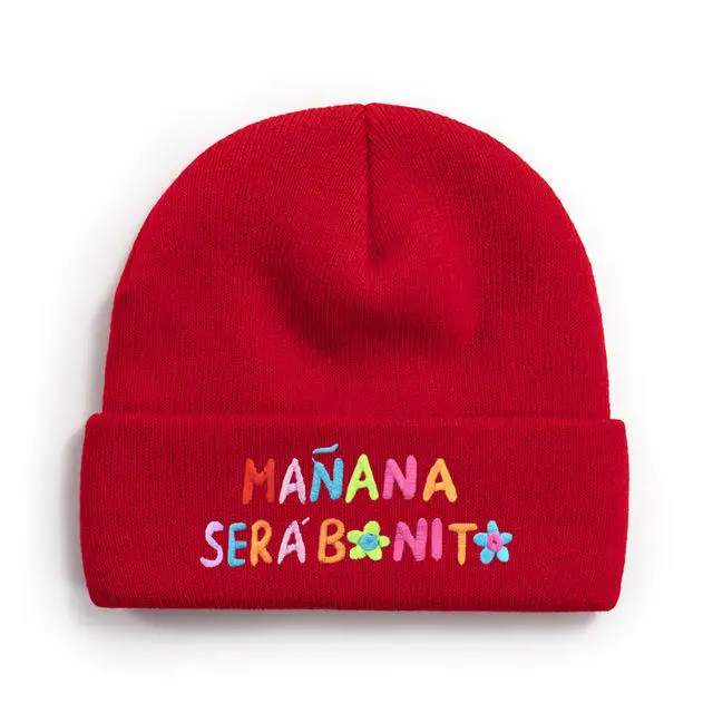 2023 Wholesale New Style Autumn and Winter Multicolor Embroidery knitted Hat Manana Sera Binito Karol G Hat