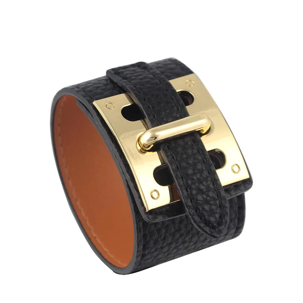 Punk wide version ladies exaggerated fashion creative trendy PU bracelet