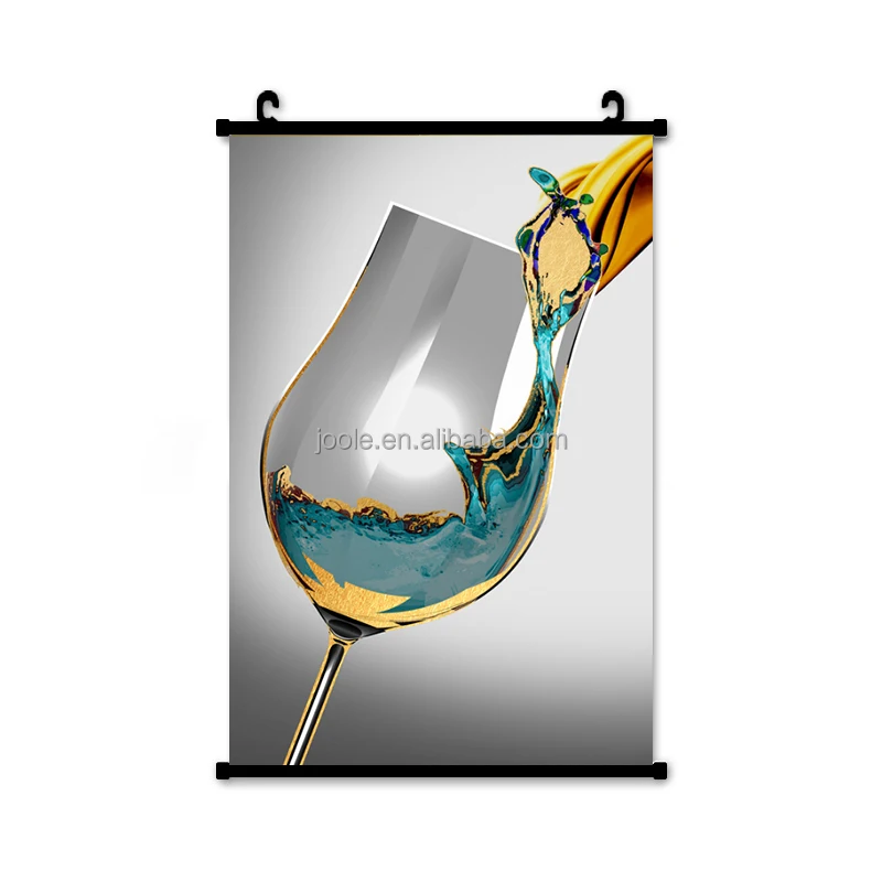 Wine glass decorative painting is suitable for the background wall of restaurant and bar, simple European literature and art