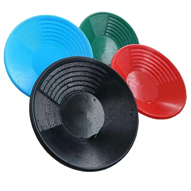 Black PP Gold Washing Pans 14.96' Plastic Gold Wash Pan for Gold Recovery Kit