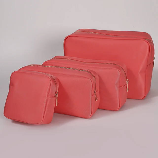 New Nylon makeup bag with Chenille  Glitter Letters cosmetic bags customized nylon bag cosmetic pouch