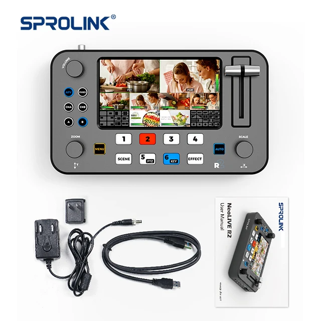 SPROLINK SPROLINK R2 Video Audio Mixer Converter Live Streaming Equipment 4k HD Video Mixer Switcher