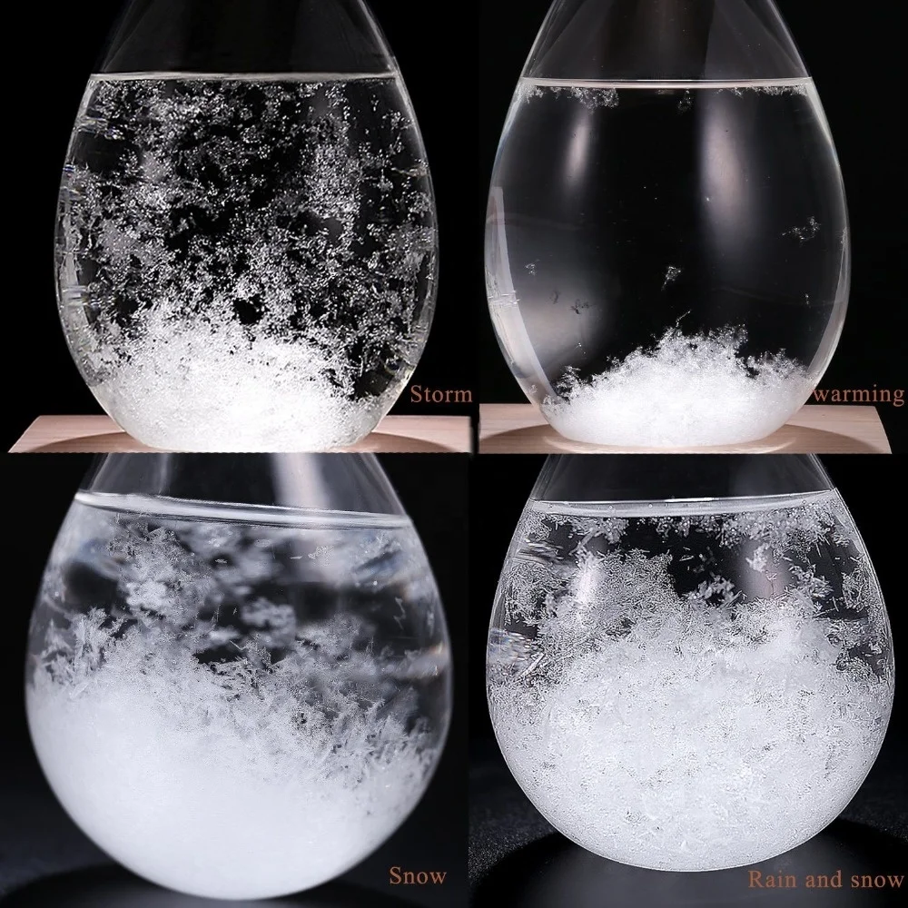 
Amazon supplier High Quality Clear Liquid Barometer 20CMX9.4CM Storm Glass in Glass Crafts Weather Forecast Storm Glass 