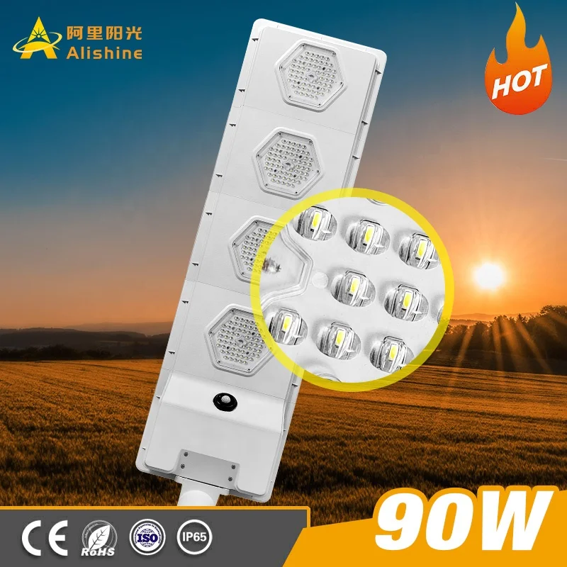 Outdoor Solar Lamp 4 Light Mode Waterproof Motion Sensor Garden Lighting Aluminum Solar Street Light