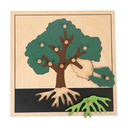 LeaderJoy Nordic Wooden Eco Friendly Toys Wooden Educational Toy Montessori Puzzle Toys With Leavers Shape